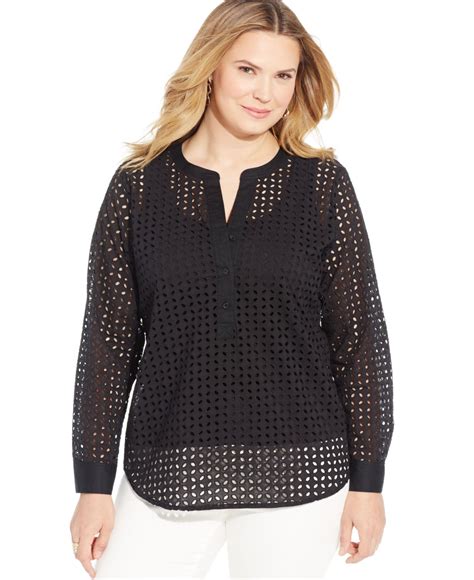 michael kors black long sleeve blouse with two strings silver|Michael Kors sleeveless tops.